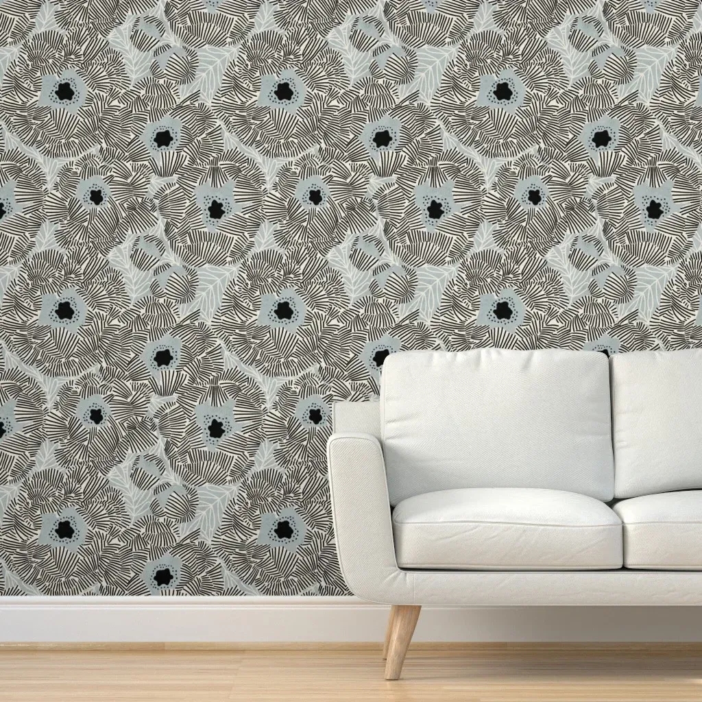 Cleo Peel and Stick Wallpaper - Blue, Black product
