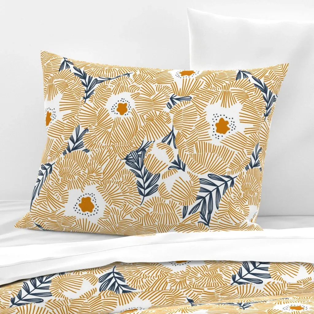 Cleo Standard Knife Edge Cushion Cover - Mustard Yellow, Cotton product