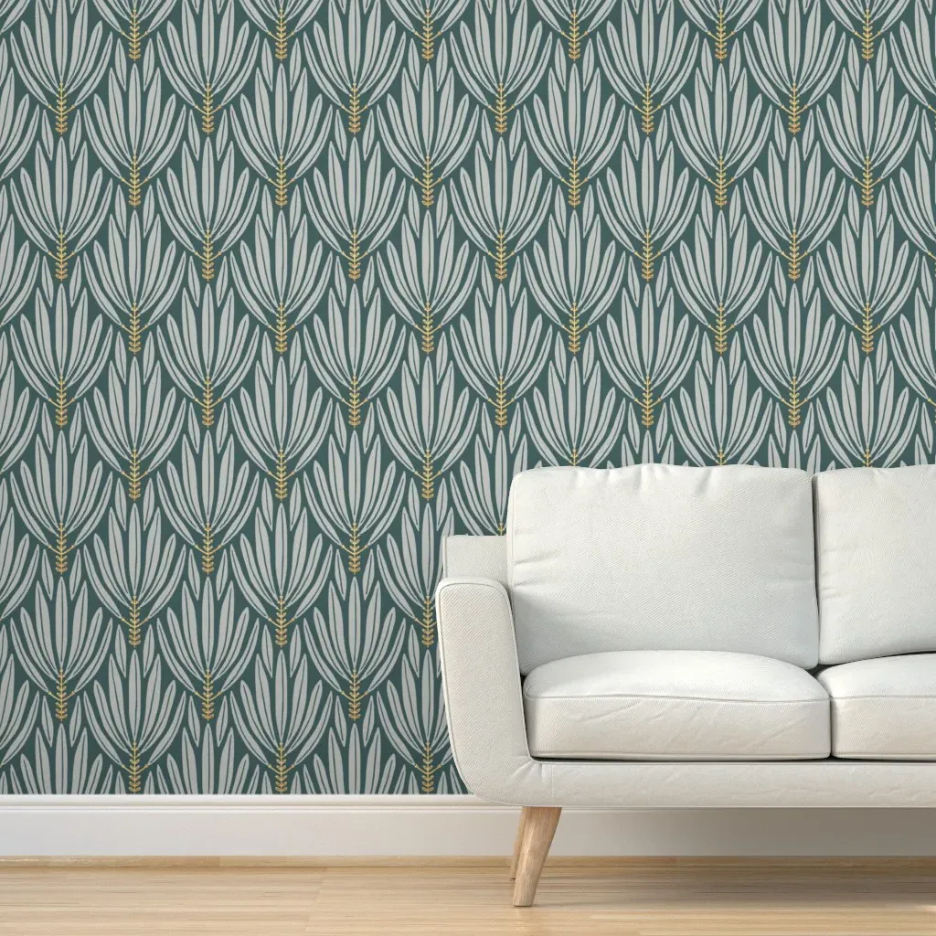 Cleopatra Peel and Stick Wallpaper - Dark Green product