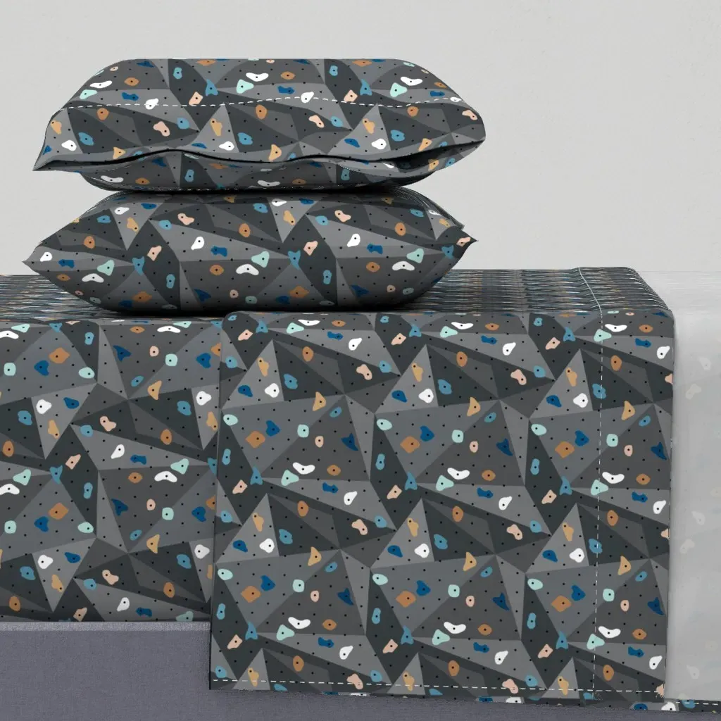 Climbing Bouldering Gym Twin XL Sheet Set - Dark Gray product