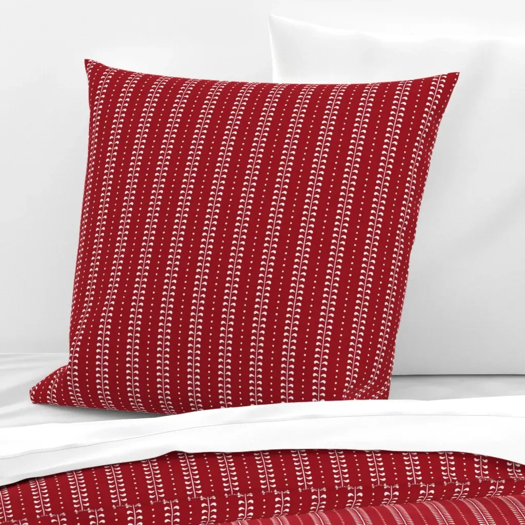 Climbing Stripe Retro Jewel Tone Euro Pillow Sham - White product