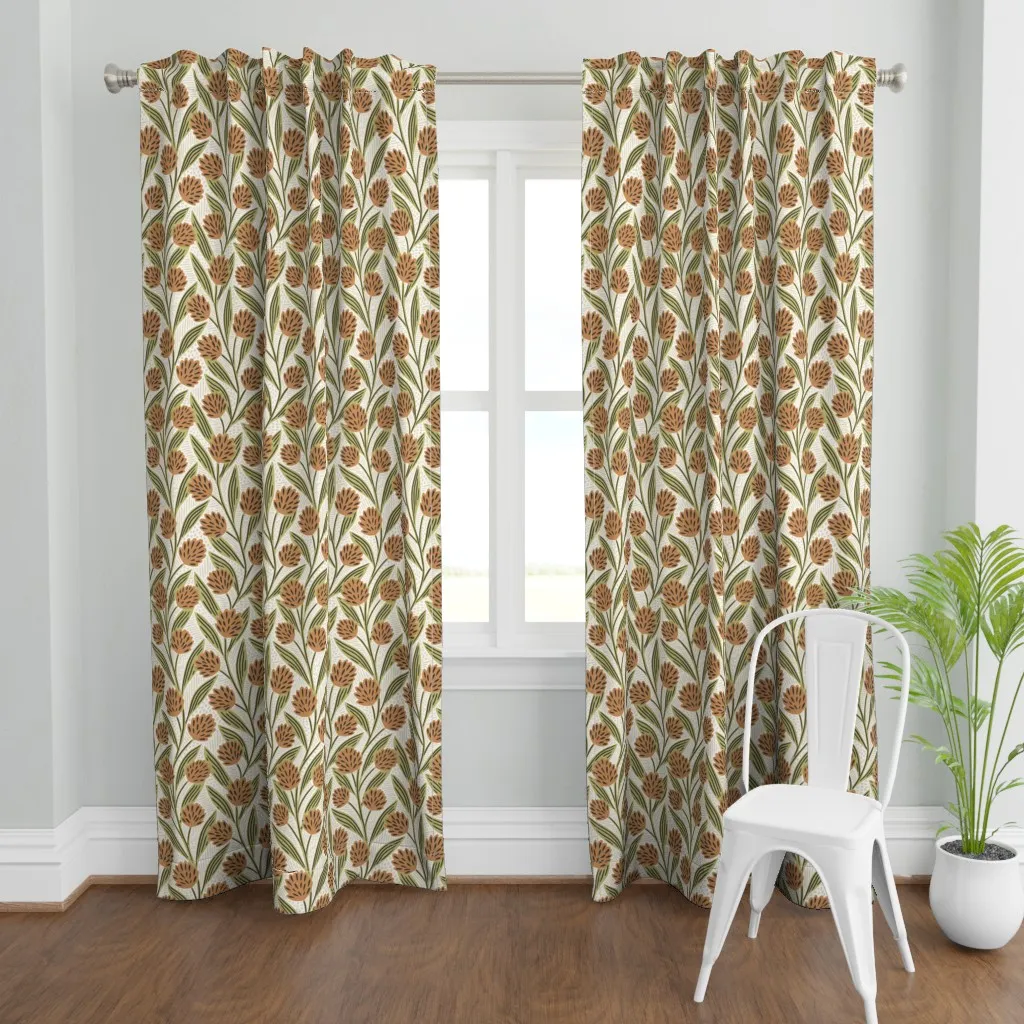 Climbing Vines Floral Curtain Panel - Terracotta product