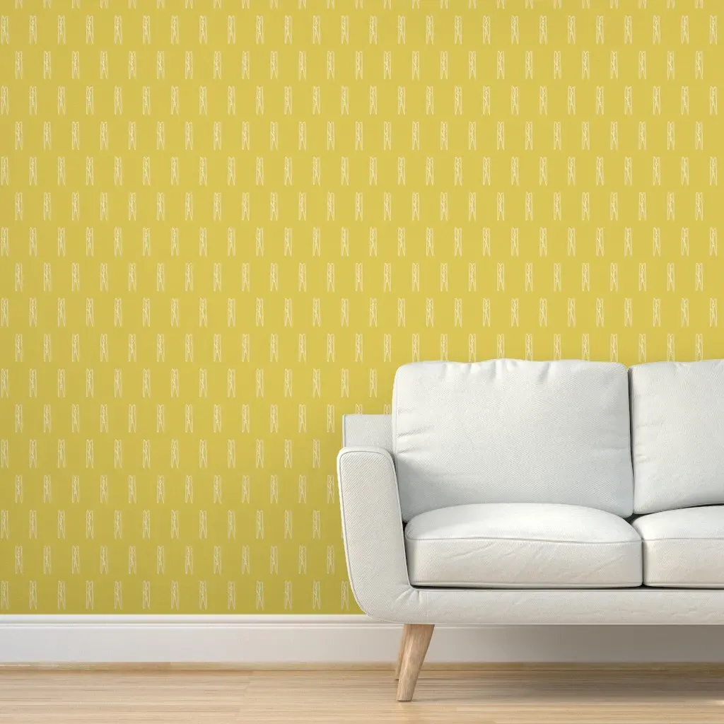 Clothespins In The Sunshine Peel and Stick Wallpaper - White product