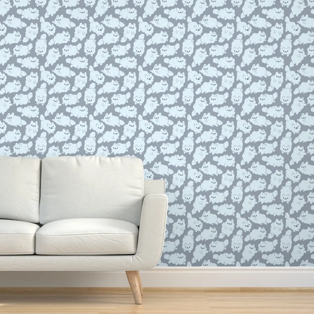 Cloud Cats XL Peel and Stick Wallpaper - Light Blue product