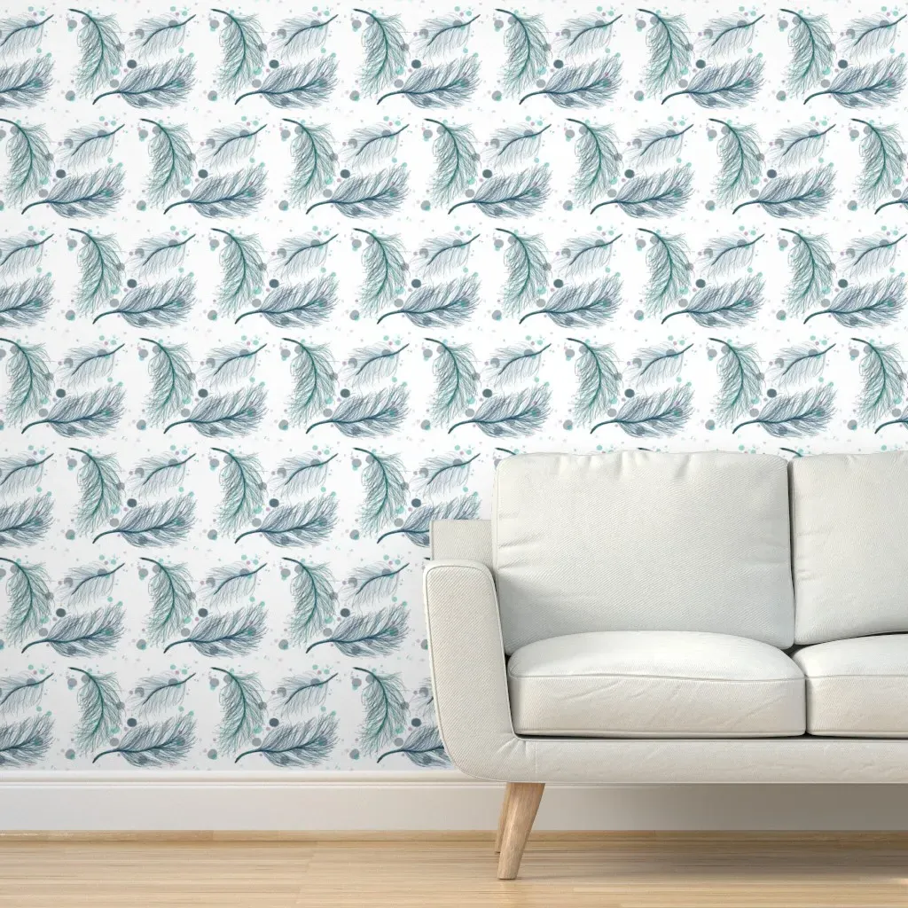 Cloud Feather Peel and Stick Wallpaper - Teal product