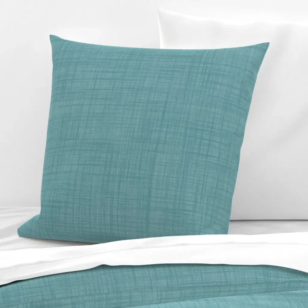 Cloudburst Boho Chic Faux Distressed Euro Pillow Sham - Teal, Linen product