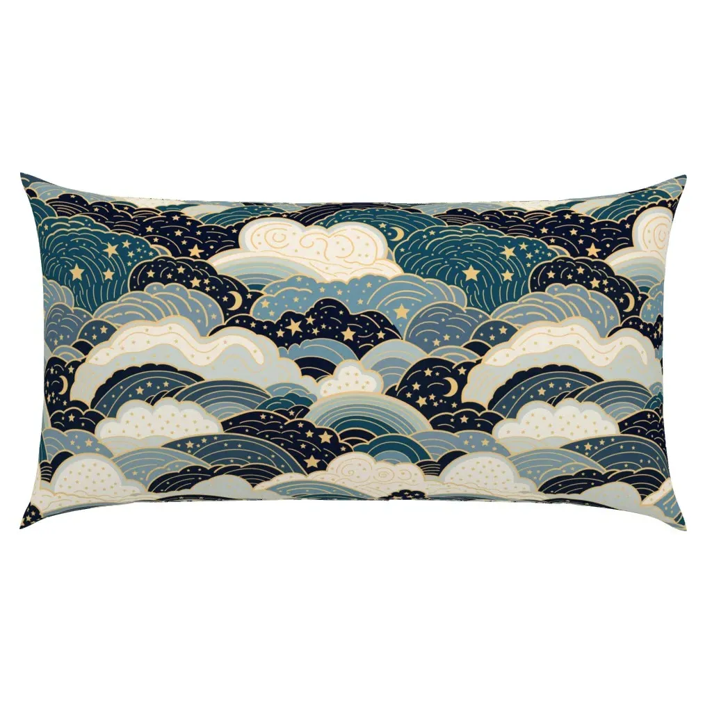 Clouds And Stars King Pillow Sham - Teal product
