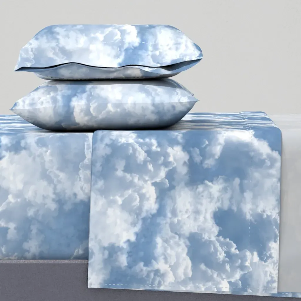Clouds Large Scale Twin Sheet Set - White product