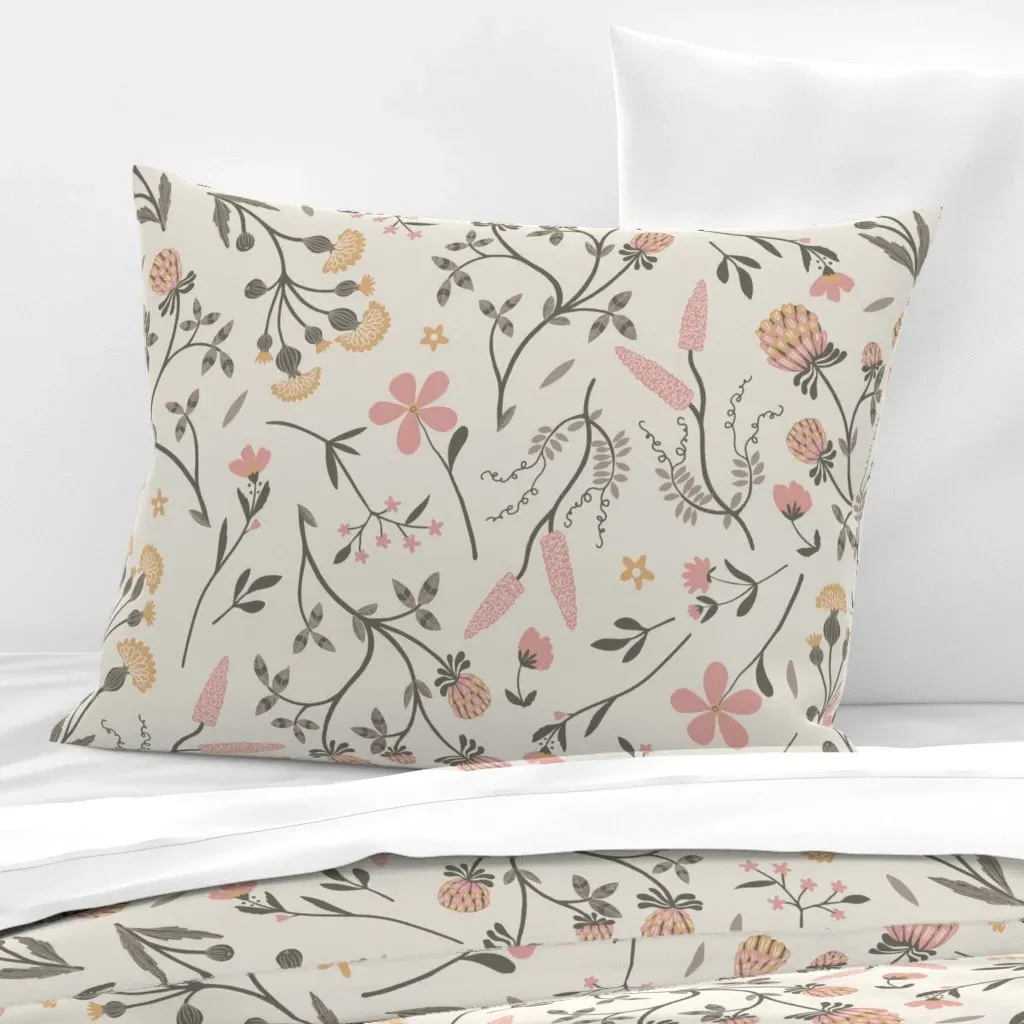 Clover Country Floral Standard Scatter Cushion - Pink, Cotton Sateen product