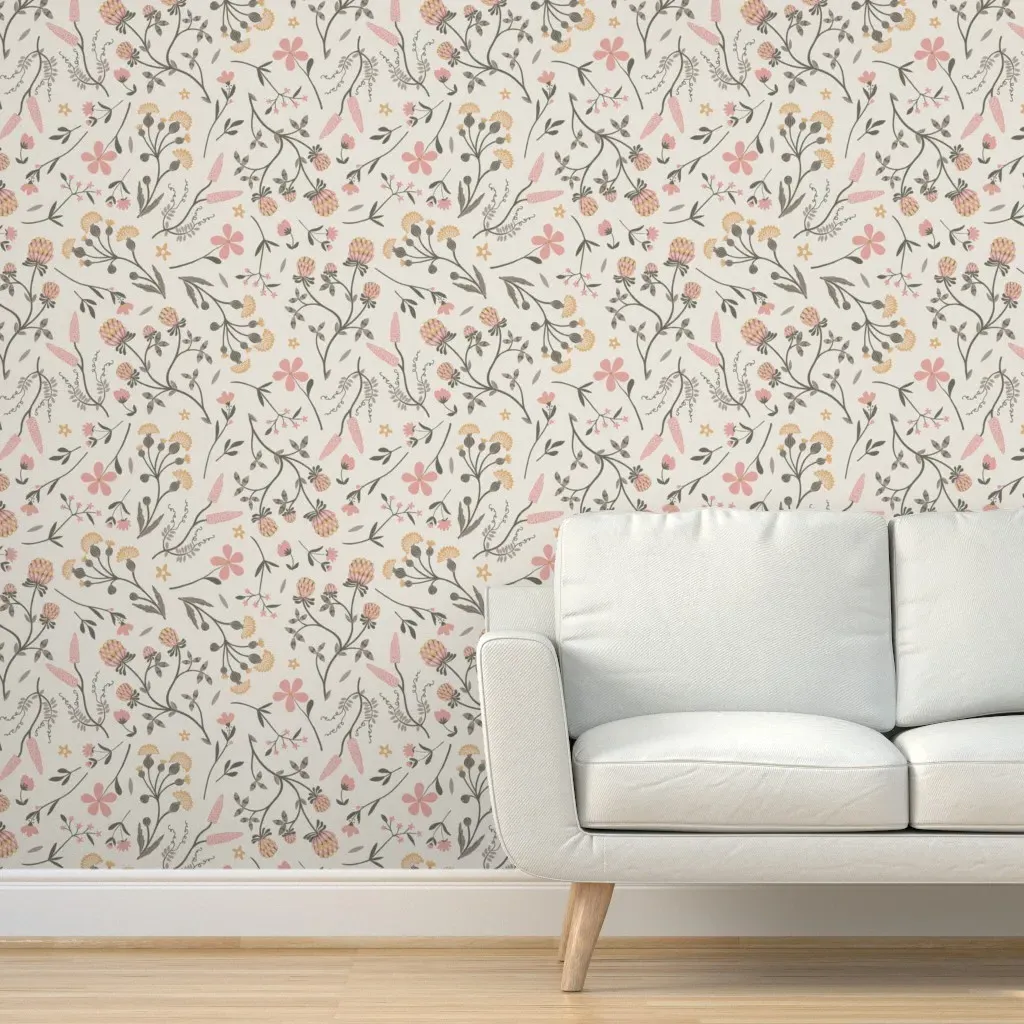 Clover Country Floral XL Peel and Stick Wallpaper - Pink product