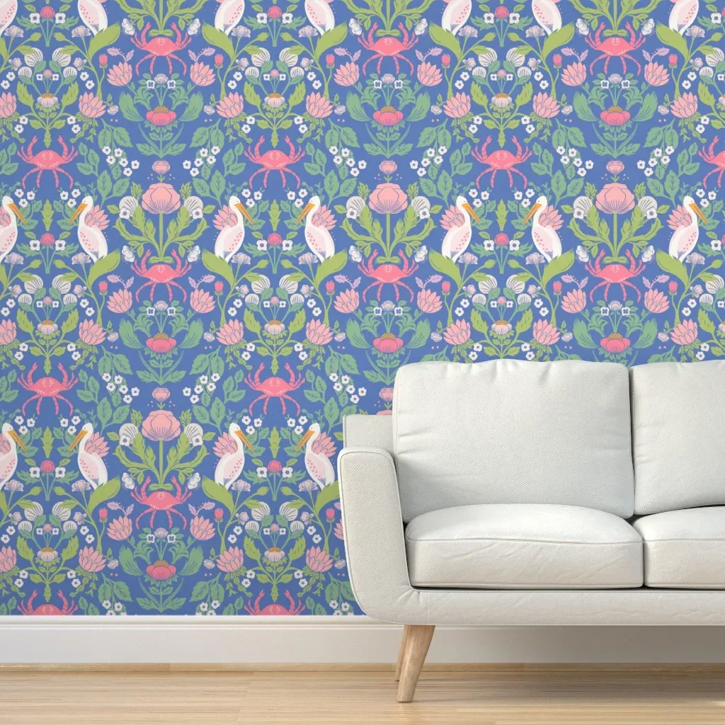 Coastal Arts and Crafts Damask Peel and Stick Wallpaper - Hot Pink product