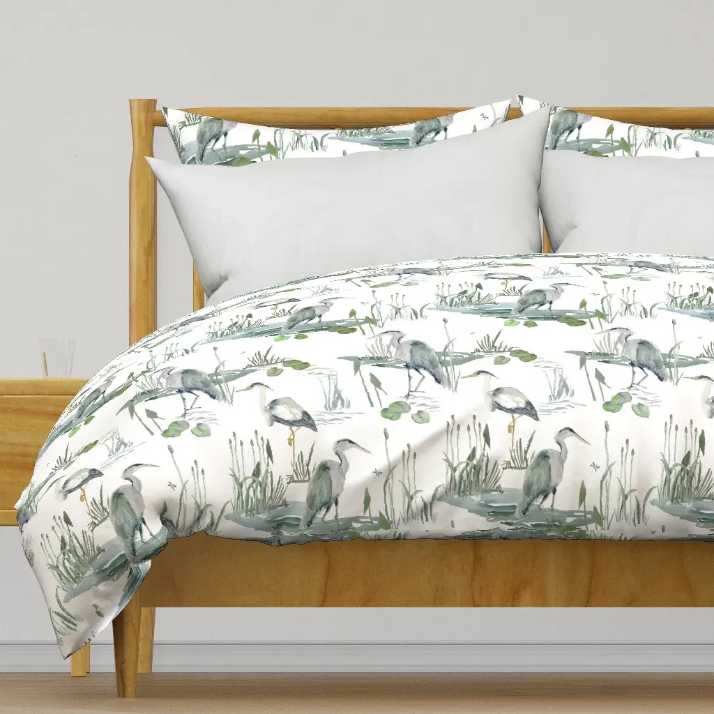 Coastal Blue Herons Large Duvet Cover - Grey product