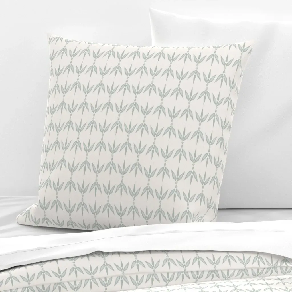 Coastal Botanical Ikat Small Scale Euro Pillow Sham - Light Teal product