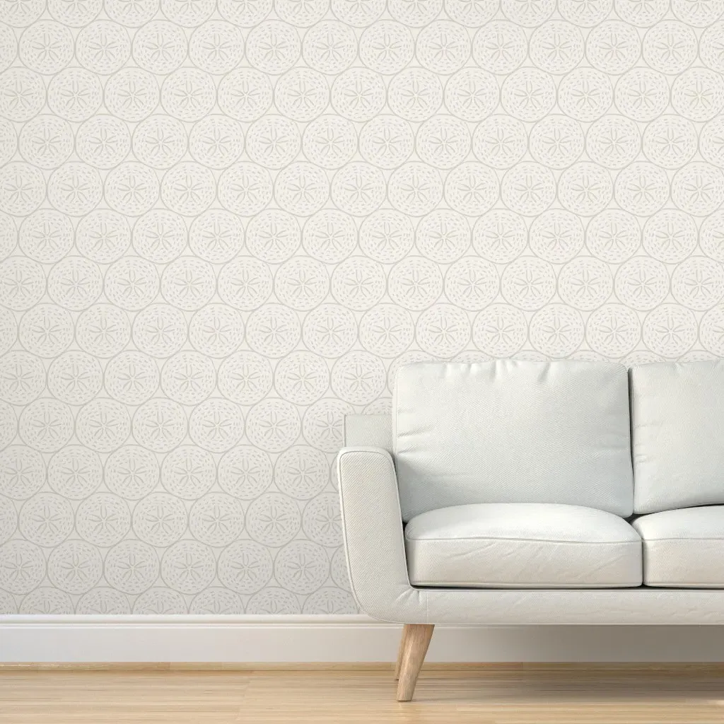 Coastal Calm Ocean Beach Sand Dollar Peel and Stick Wallpaper - Beige product