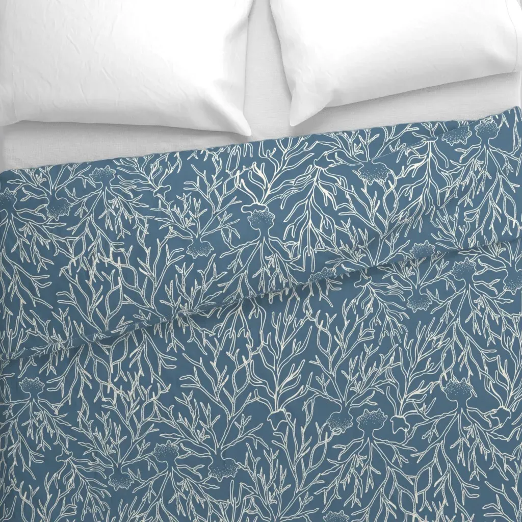 Coastal Chic Coral Admiral Duvet Cover - Dusty Blue alternate view