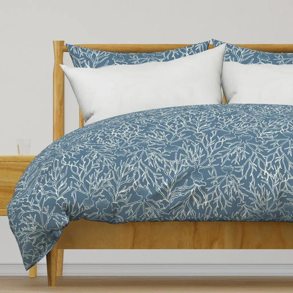 Coastal Chic Coral Admiral Duvet Cover - Dusty Blue product