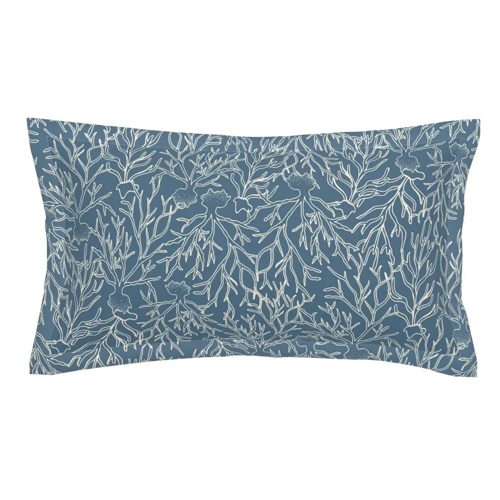 Coastal Chic Coral King Pillow Sham - Dusty Blue product