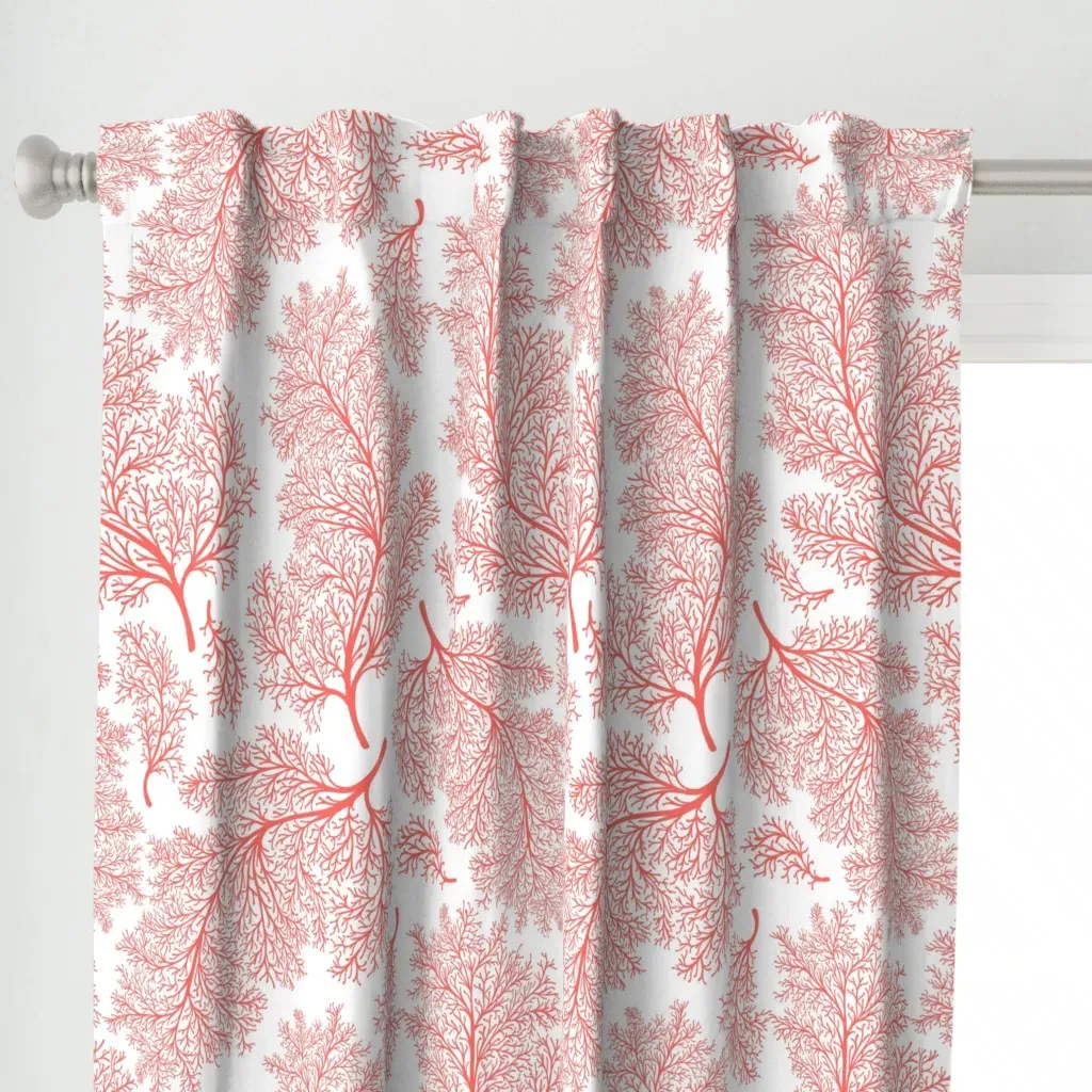 Coastal Chic Curtain Panel - Coral alternate view