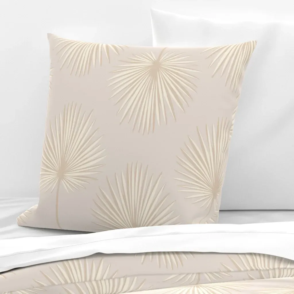 Coastal Chic Palm White Coffee Euro Pillow Sham - Beige product