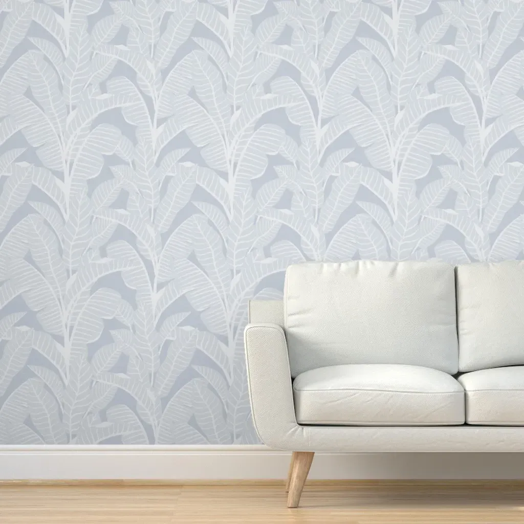 Coastal Chic Palms Peel and Stick Wallpaper - Light Blue product