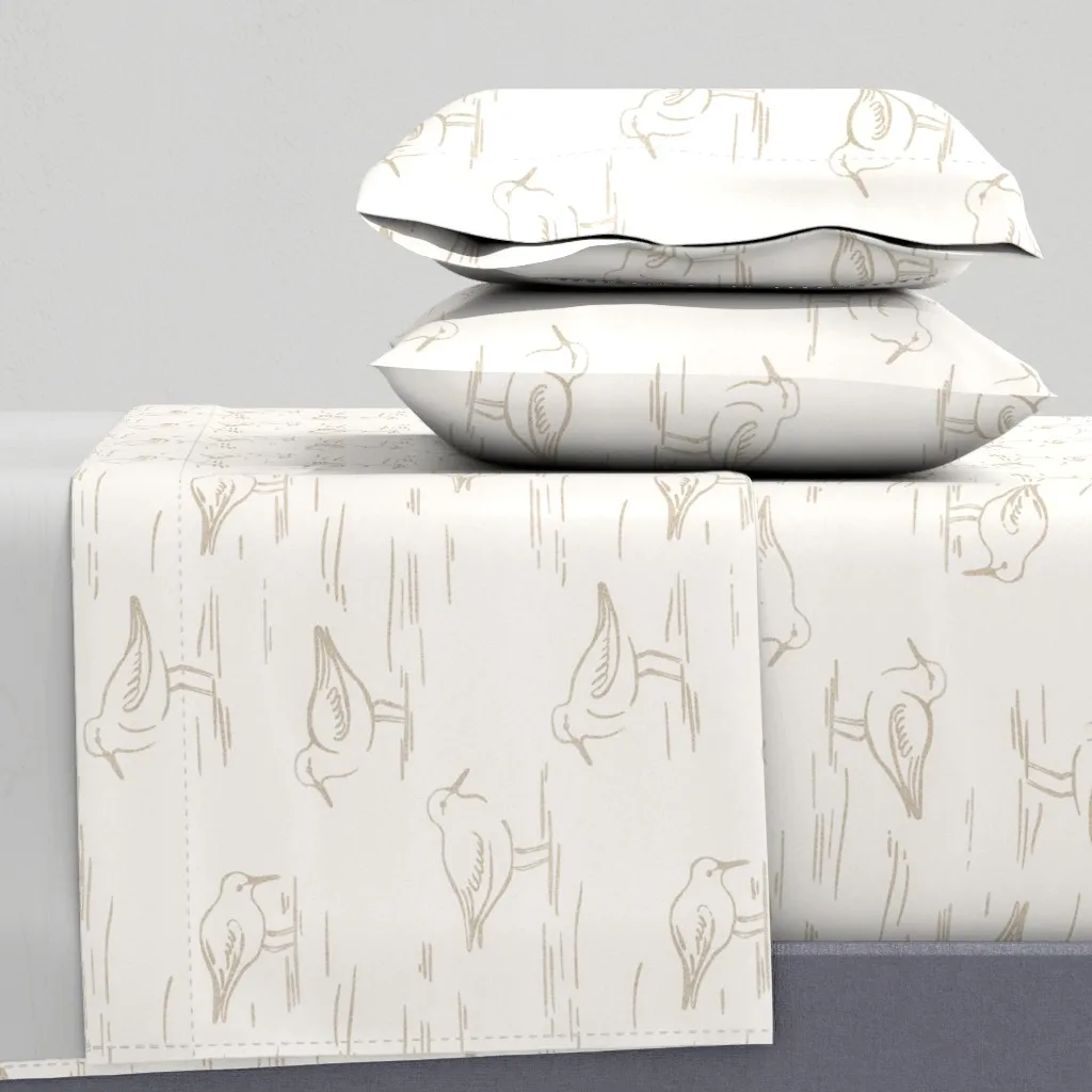 Coastal Chic Sandpiper On The Beach Queen Sheet Set - Tan product