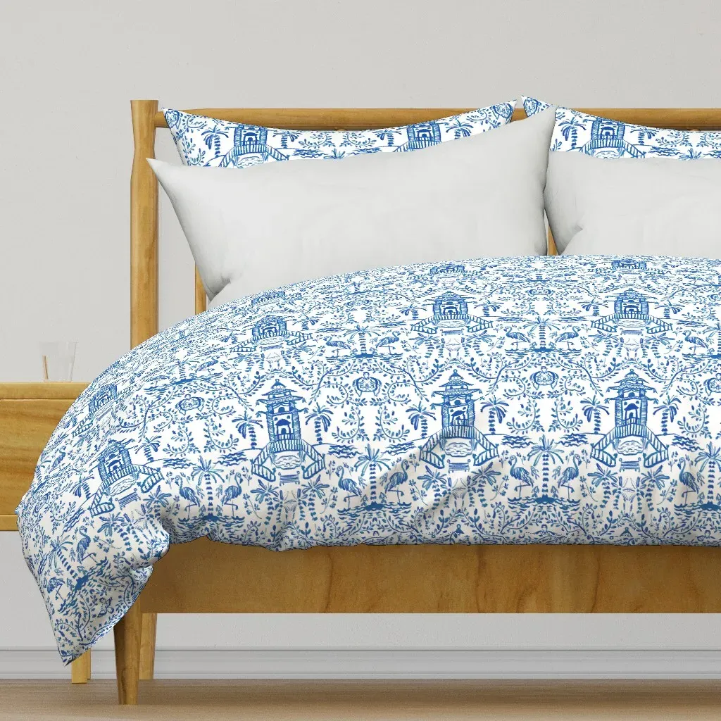 Coastal Chinoiserie Duvet Cover - Blue product