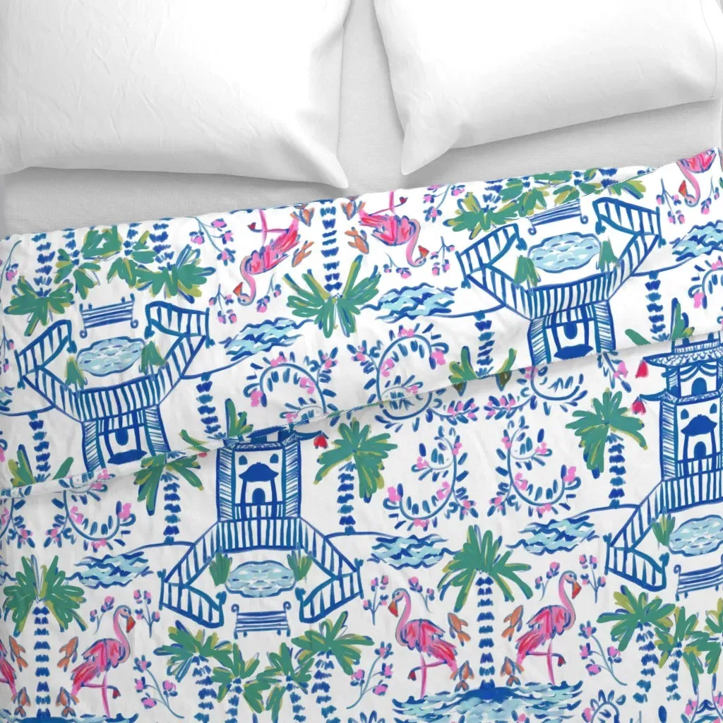 Coastal Chinoiserie II Duvet Cover - Blue alternate view