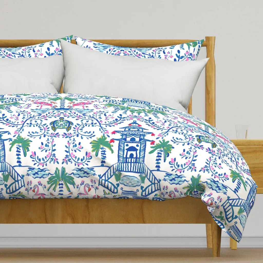 Coastal Chinoiserie II Duvet Cover - Blue product