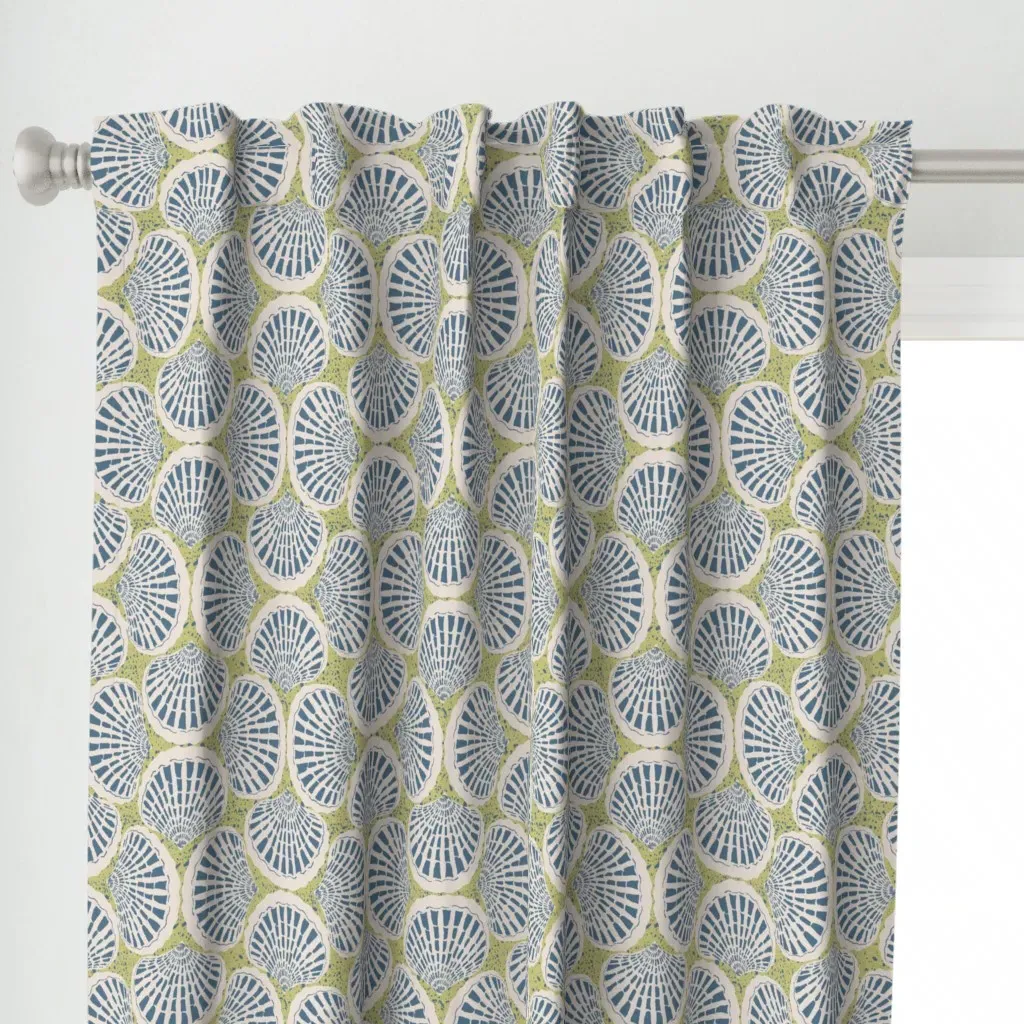 Coastal Clams Curtain Panel - Teal alternate view