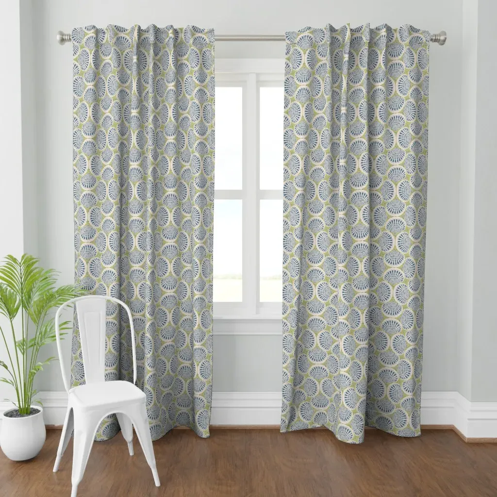 Coastal Clams Curtain Panel - Teal product