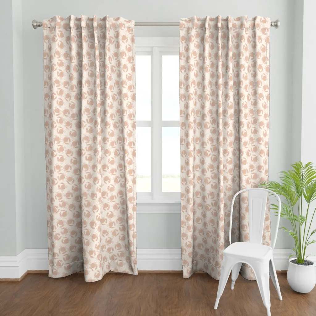 Coastal Crab Curtain Panel - Dusty Rose product