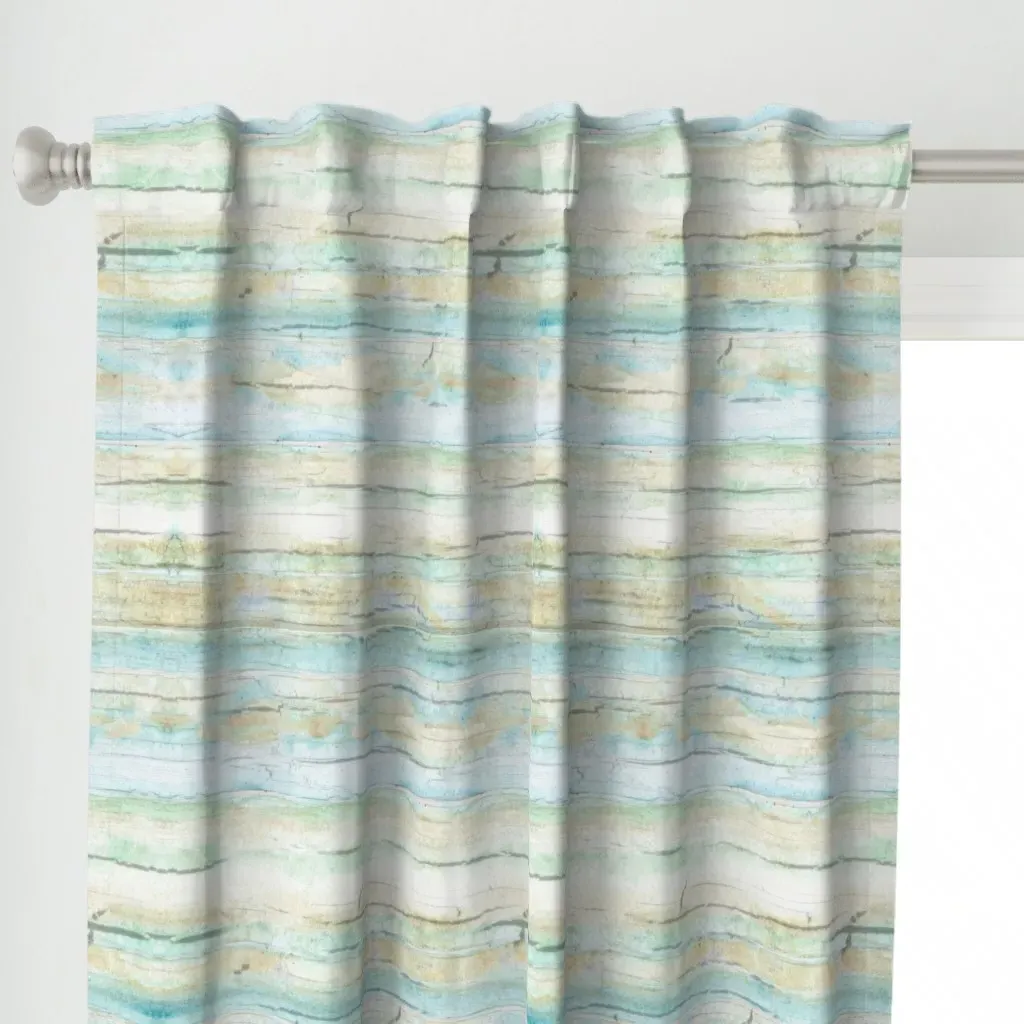 Coastal Driftwood Curtain Panel - Light Blue alternate view