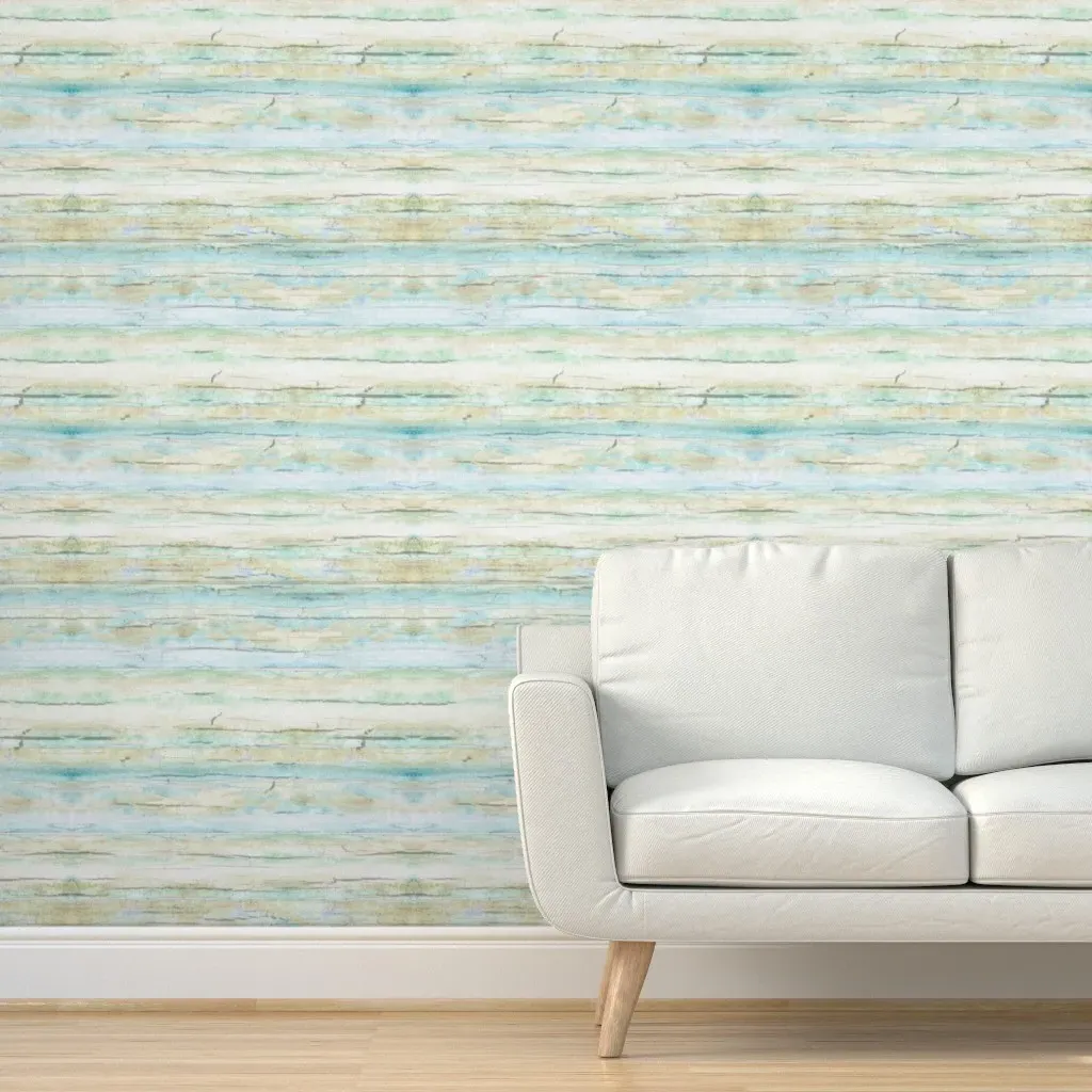 Coastal Driftwood Peel and Stick Wallpaper - Light Blue, Wood product