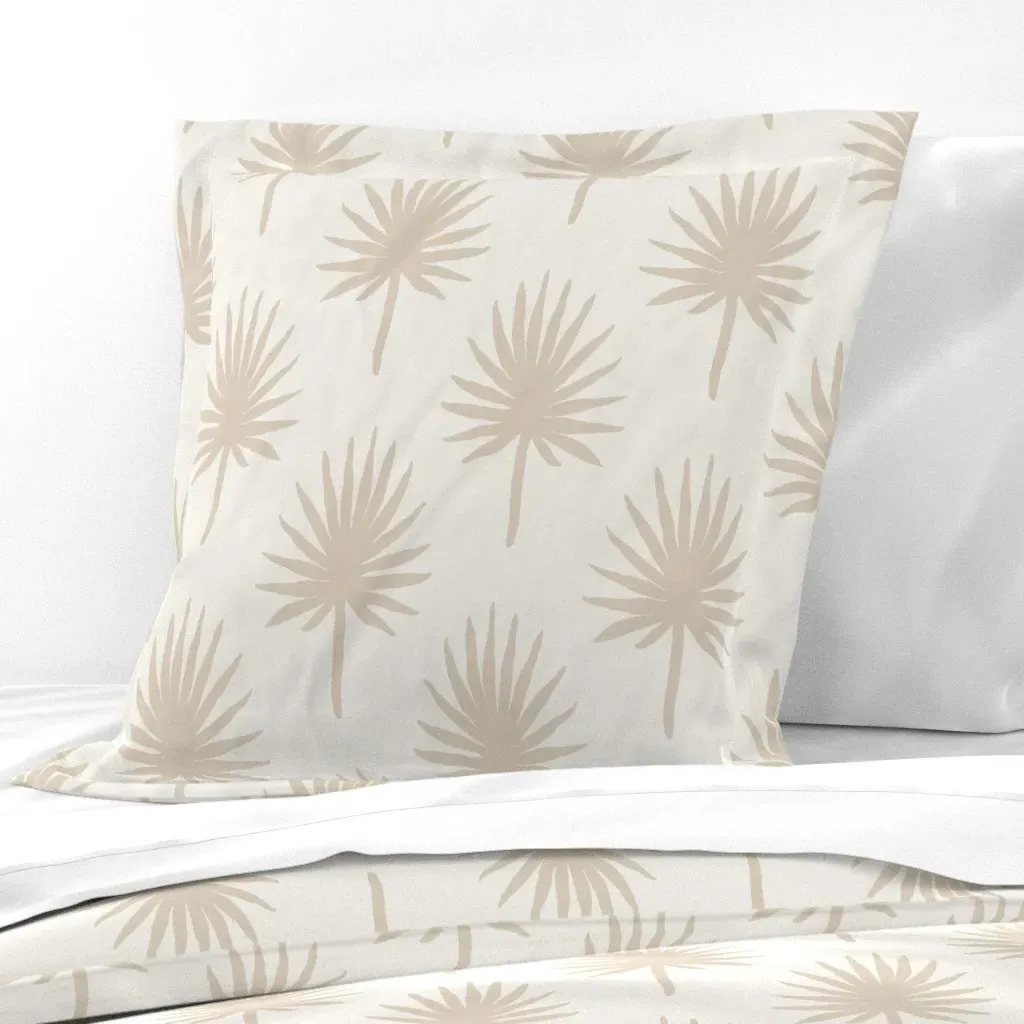 Coastal Fan Palm Fronds Euro Pillow Sham - Beige product