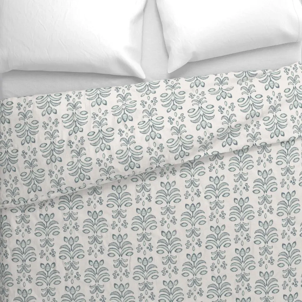 Coastal Grand Millennial Duvet Cover - Light Blue alternate view