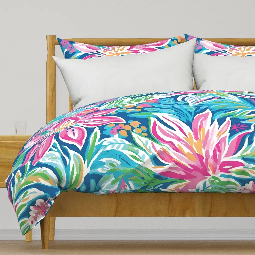 Coastal Lilies Duvet Cover - Pink product