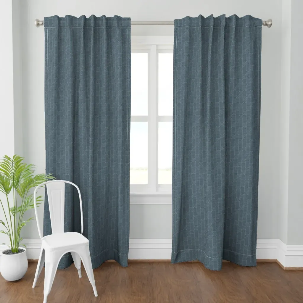 Coastal Mudcloth Curtain Panel - Blue product