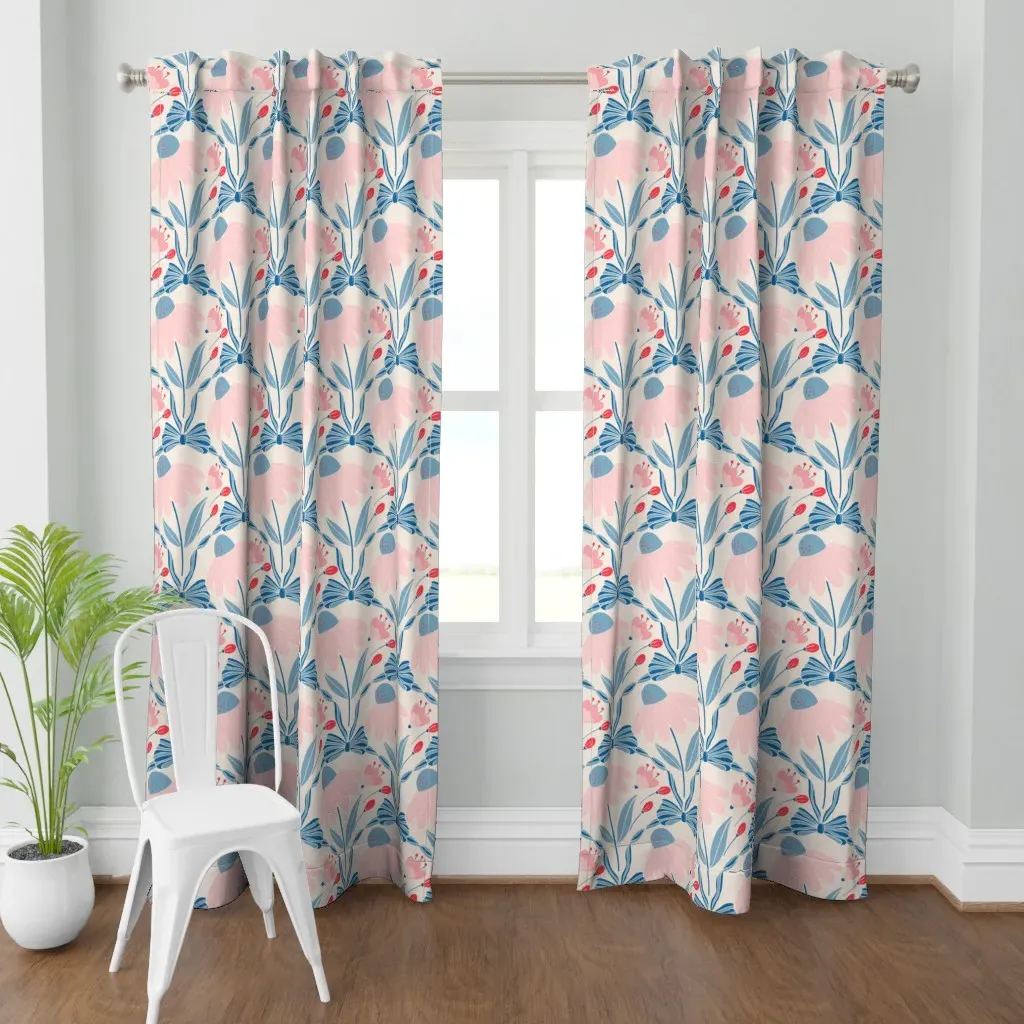 Coastal Scallop Bows Curtain Panel - Pink product