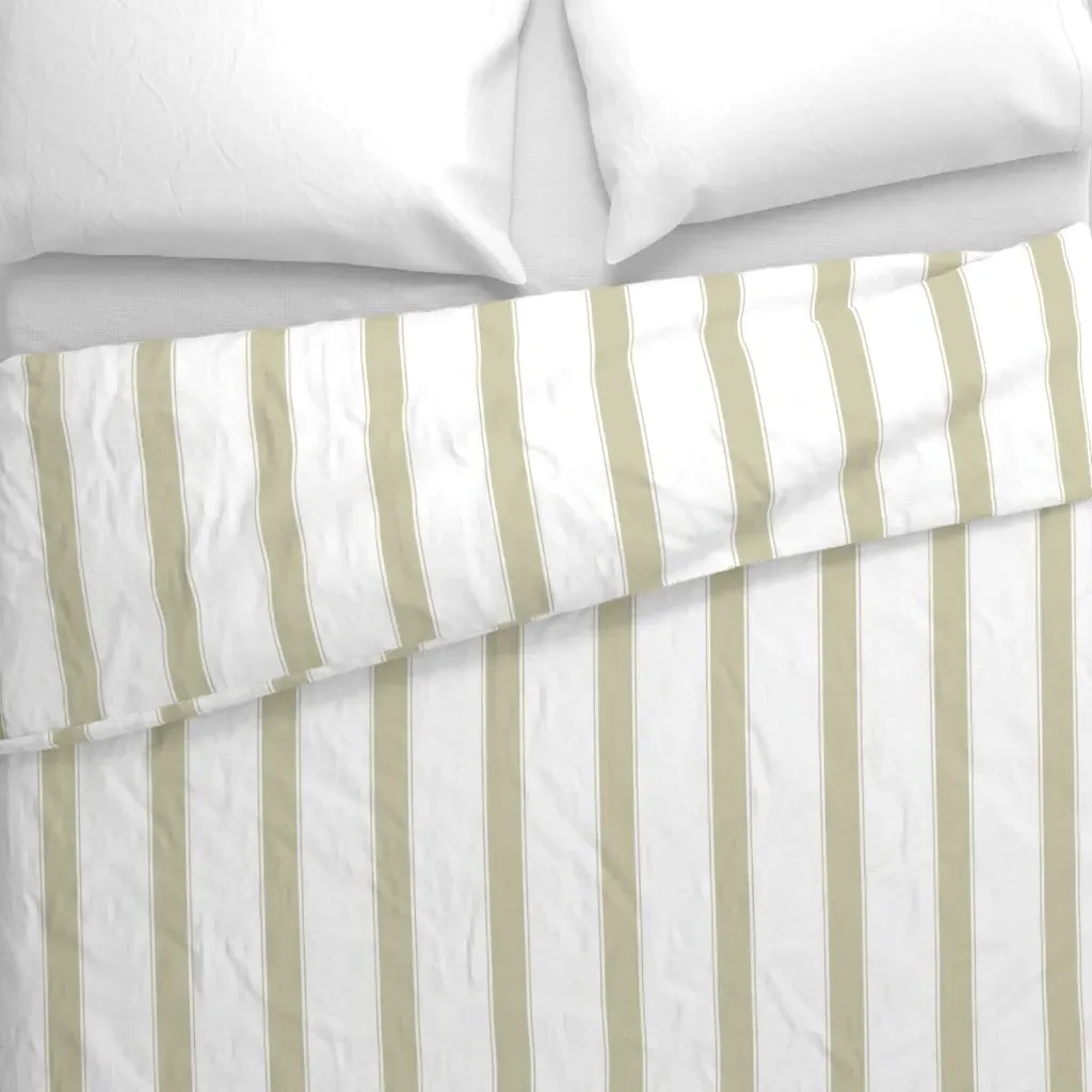 Coastal Ticking Stripe Duvet Cover - Taupe alternate view