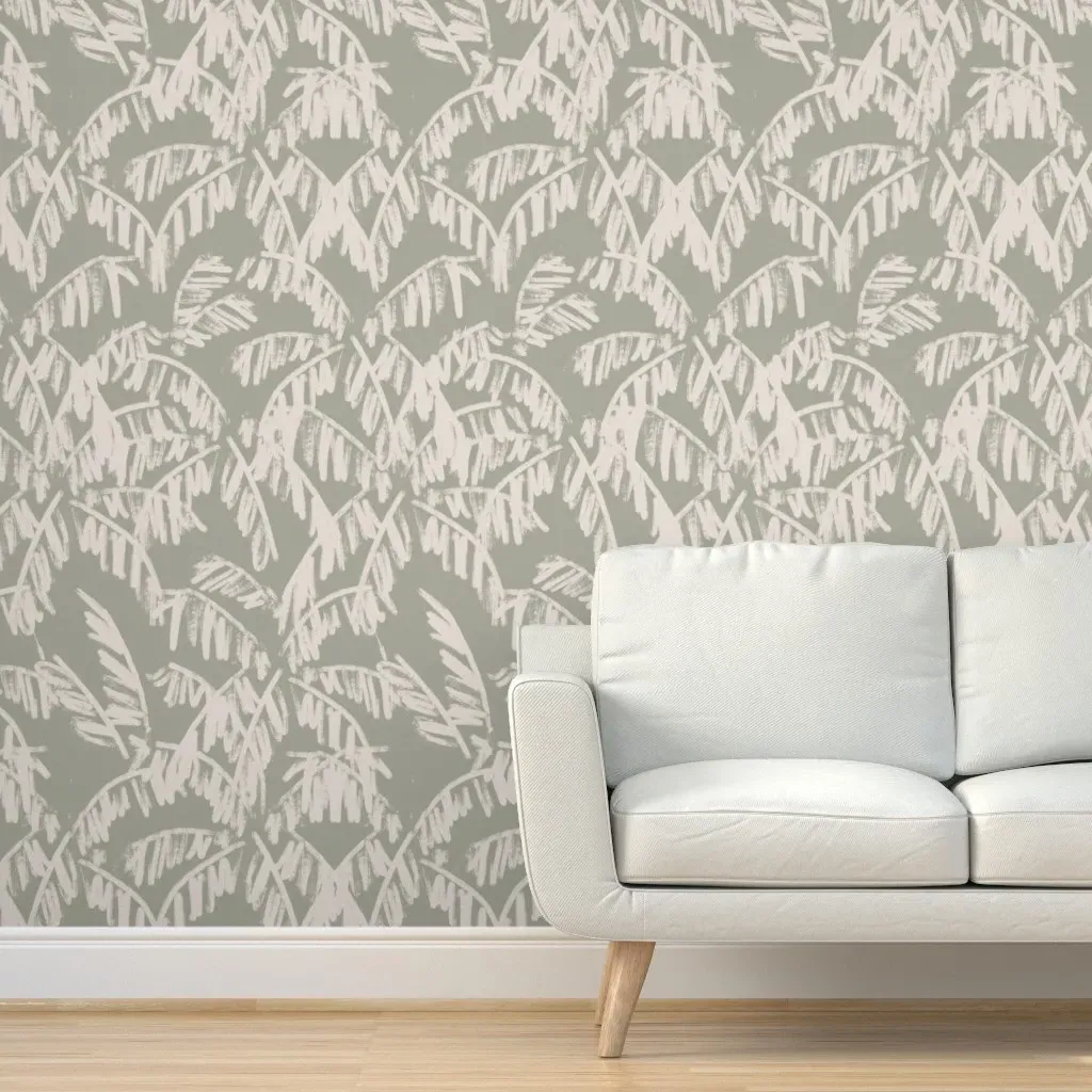 Coastal Tropical Palms XL Peel and Stick Wallpaper - Hunter Green product