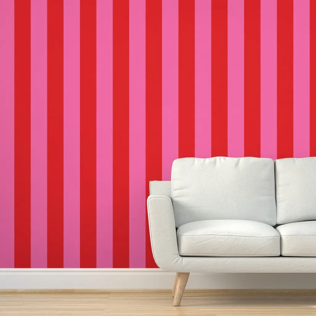 Coastal Wide Stripe Peel and Stick Wallpaper - Red product
