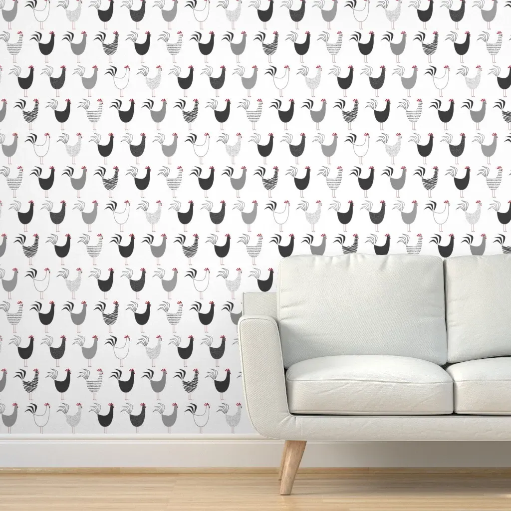 Cockadoodledoo Peel and Stick Wallpaper - Purple, Gray product