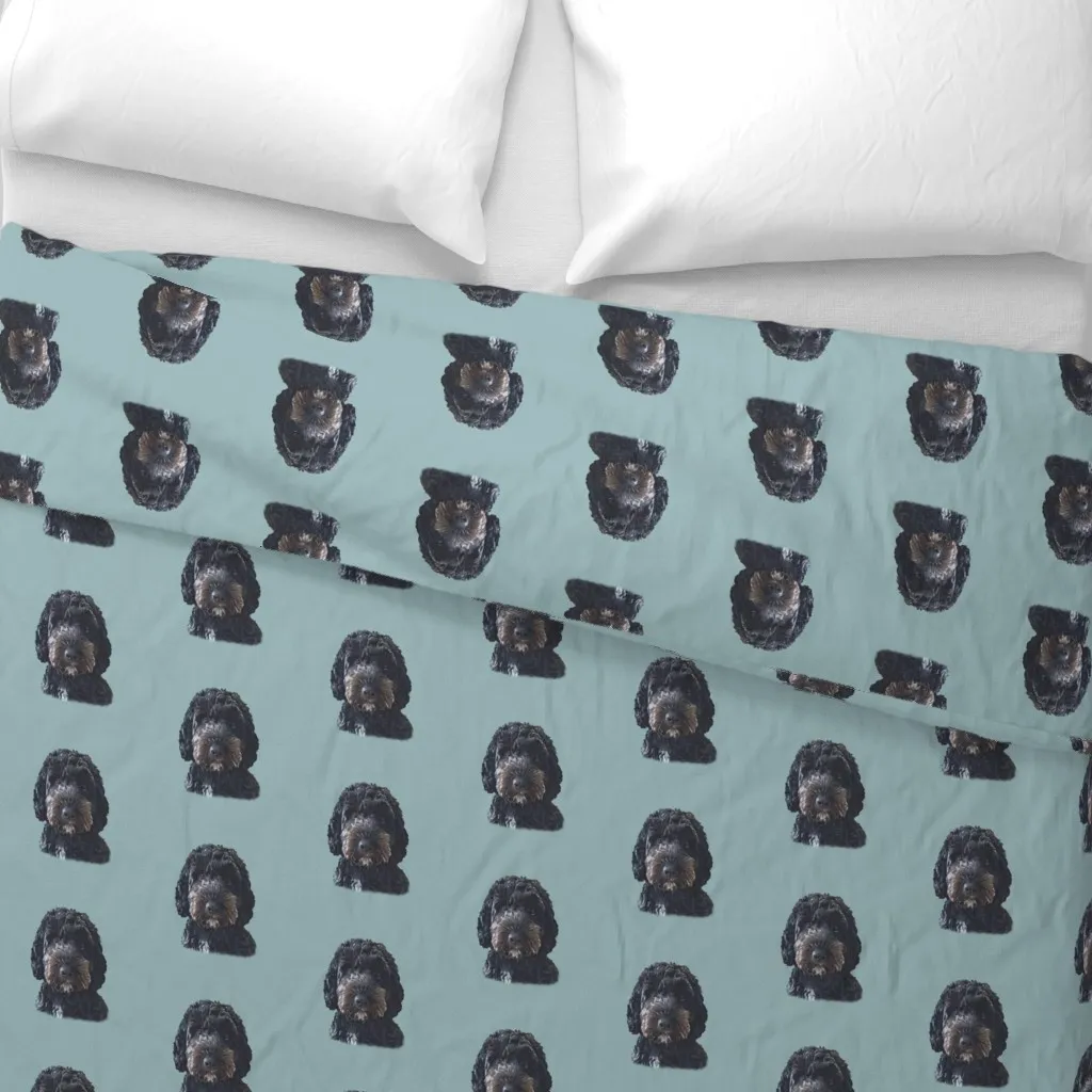 Cockapoo & Doodle Dog Duvet Cover - Dark Brown alternate view