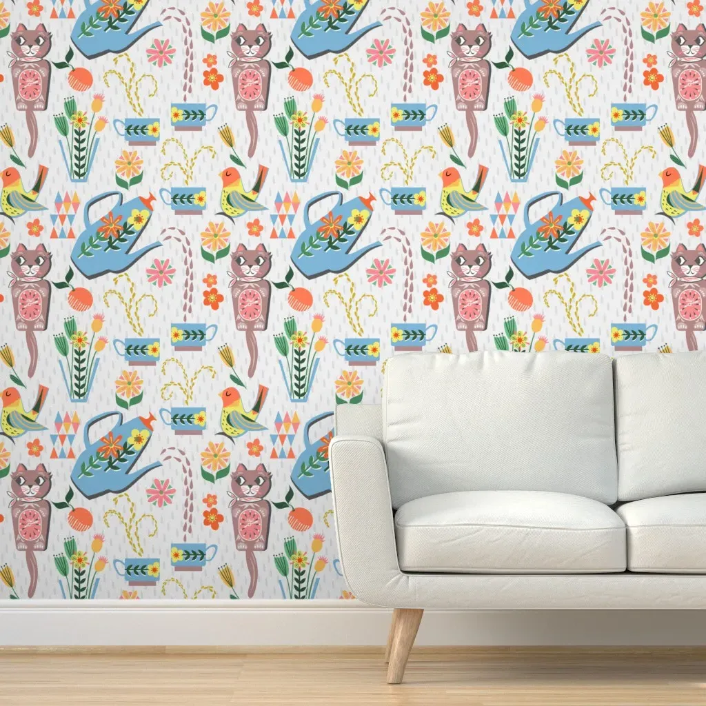 Coffee Break Peel and Stick Wallpaper Ex-Large - Light Blue product