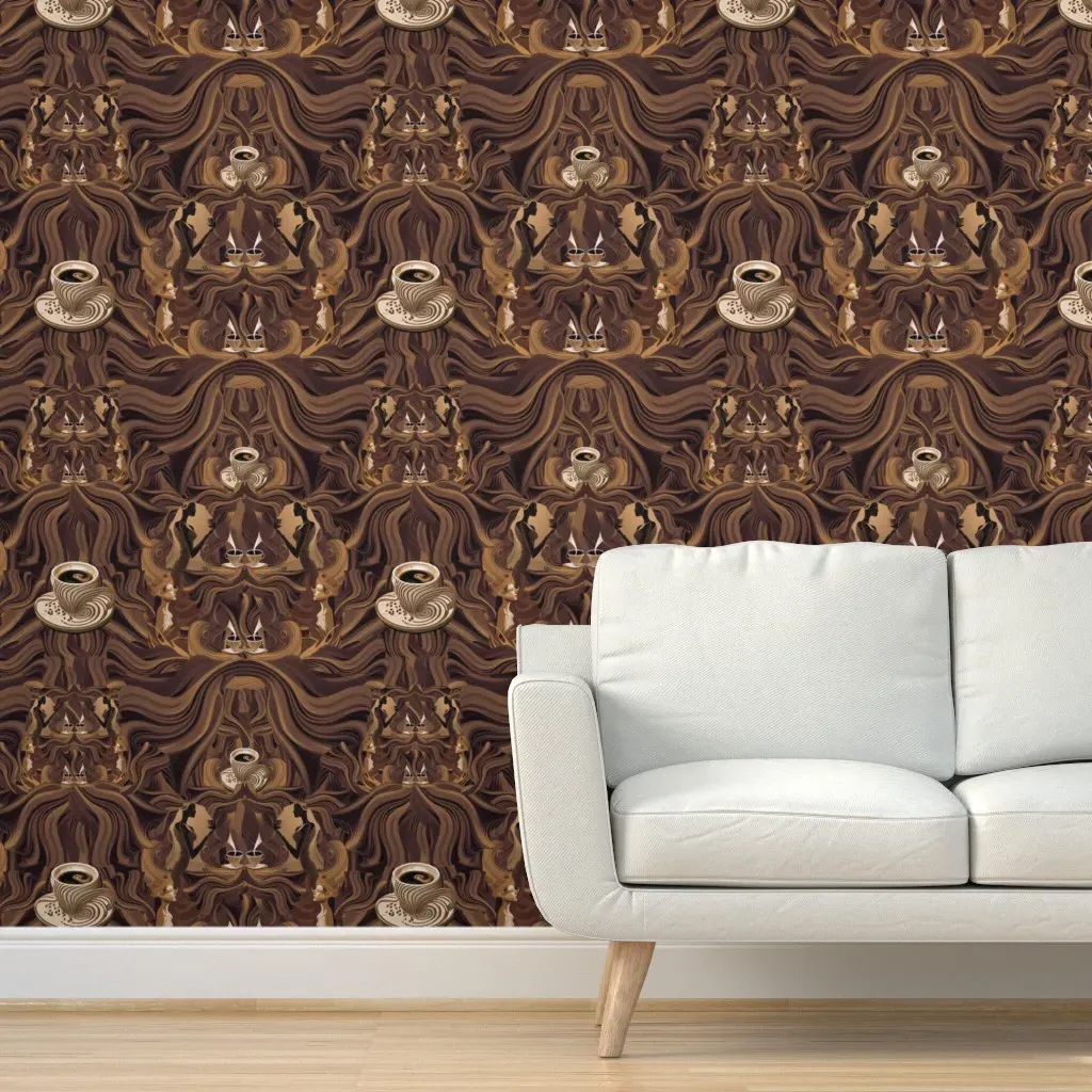Coffee Rituals Peel and Stick Wallpaper - Brown product