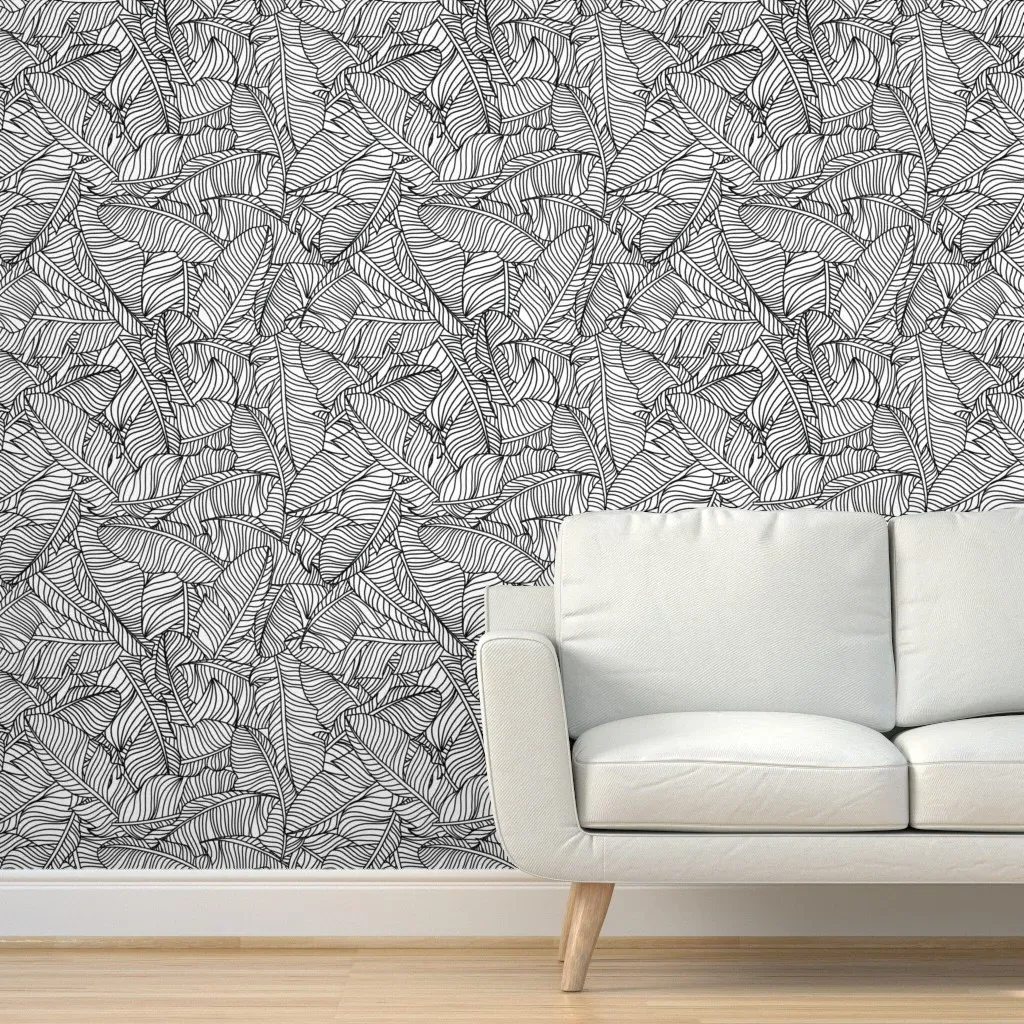 Color Me Leaves Peel and Stick Wallpaper - Black product