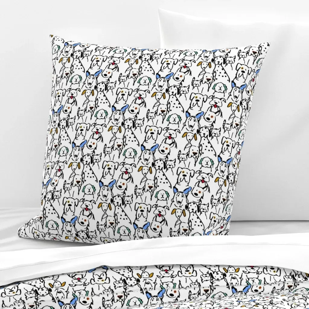 Color Pop Doodle Dogs Euro Pillow Sham - Black product