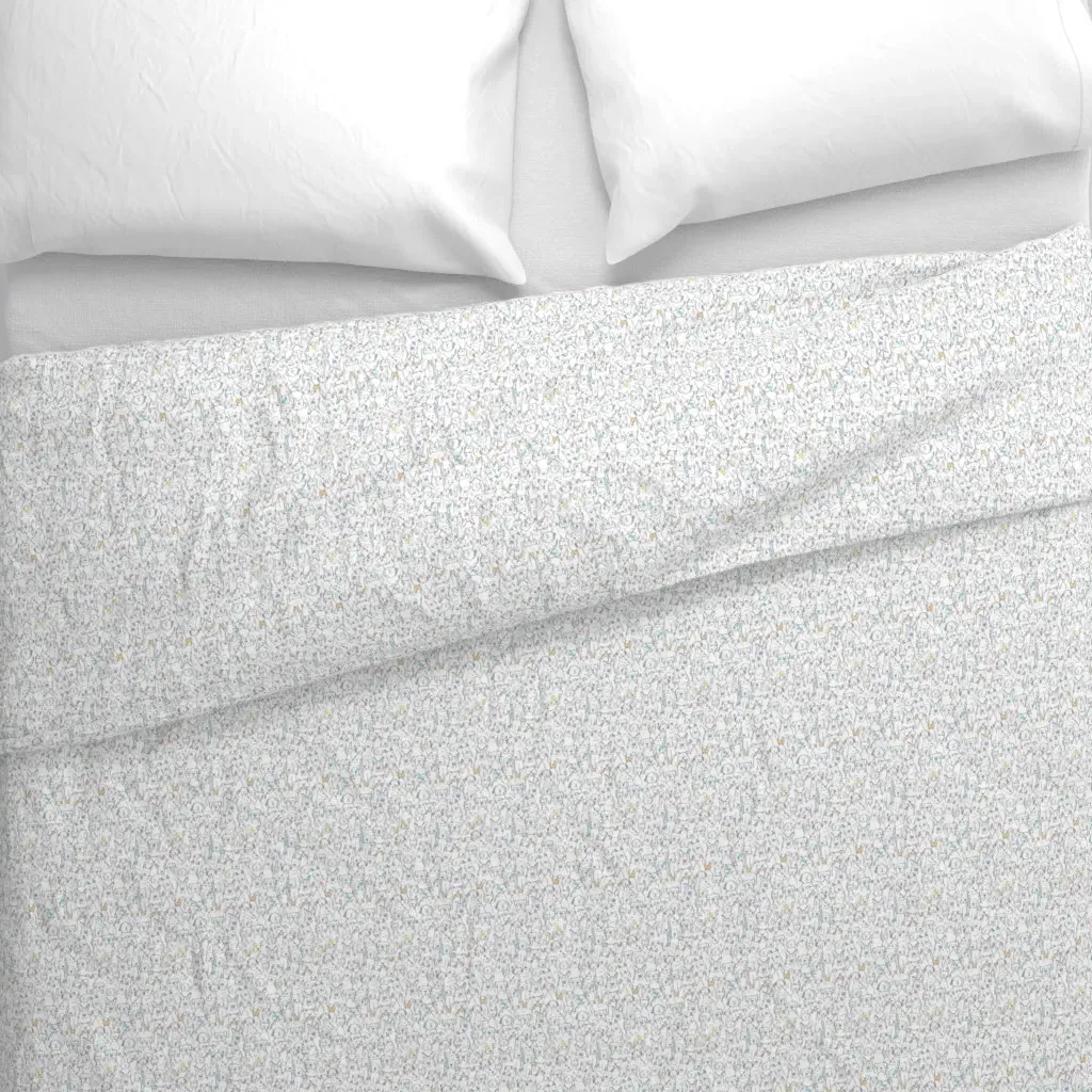 Color Pop Doodle Dogs Rainbow Duvet Cover - Off-White alternate view