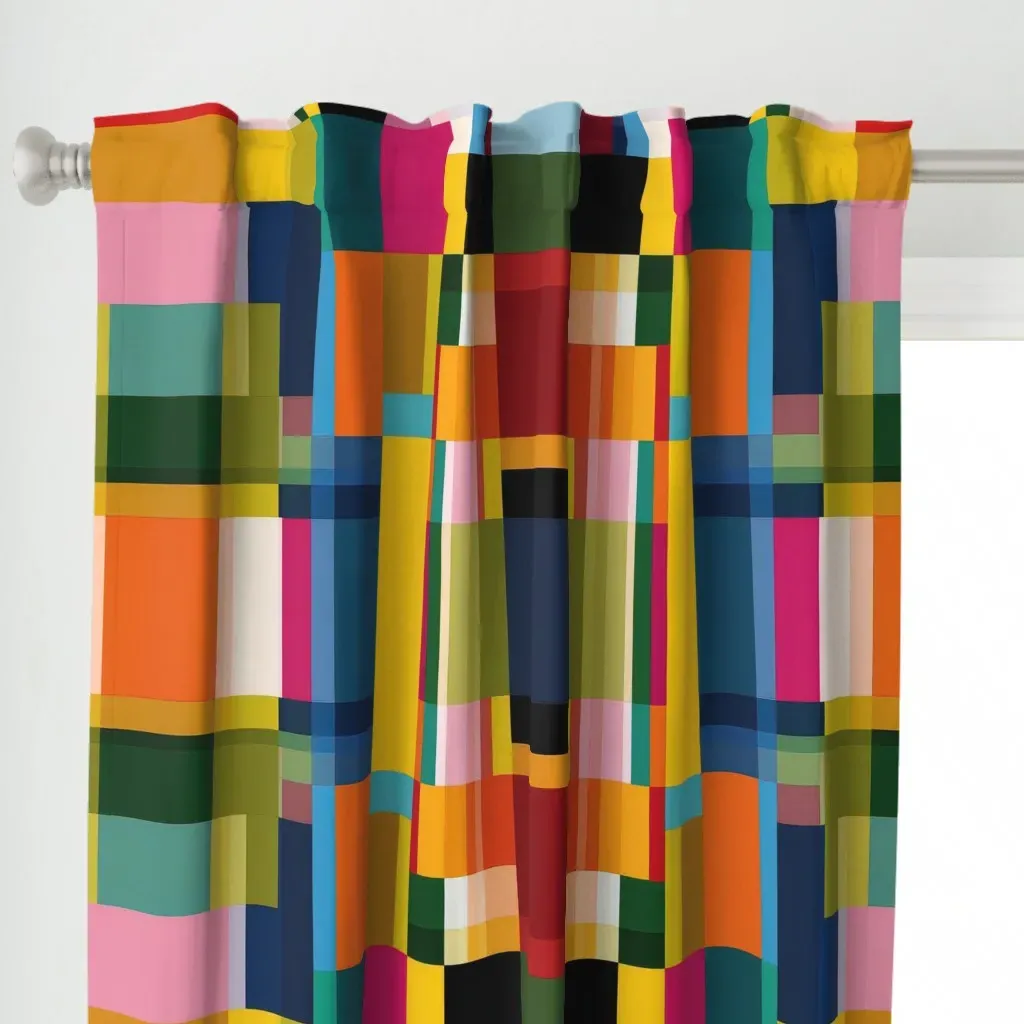 Colorful Abstract Curtain Panel - Yellow alternate view