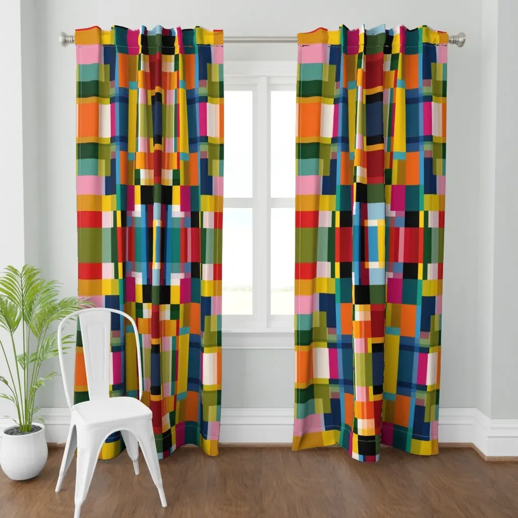Colorful Abstract Curtain Panel - Yellow product